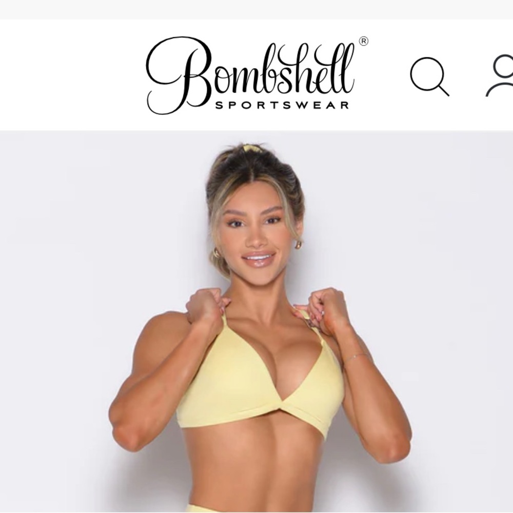 Bombshell Sportswear Light Yellow Sports bra
